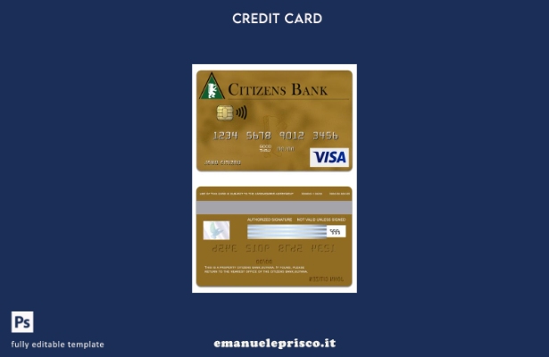 stile verificato Modello di carta oro visto Guyana Citizens Bank